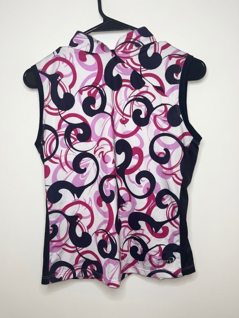 Terry Women’s Pink Swirl Sleeveless Cycling Jersey Full Zip